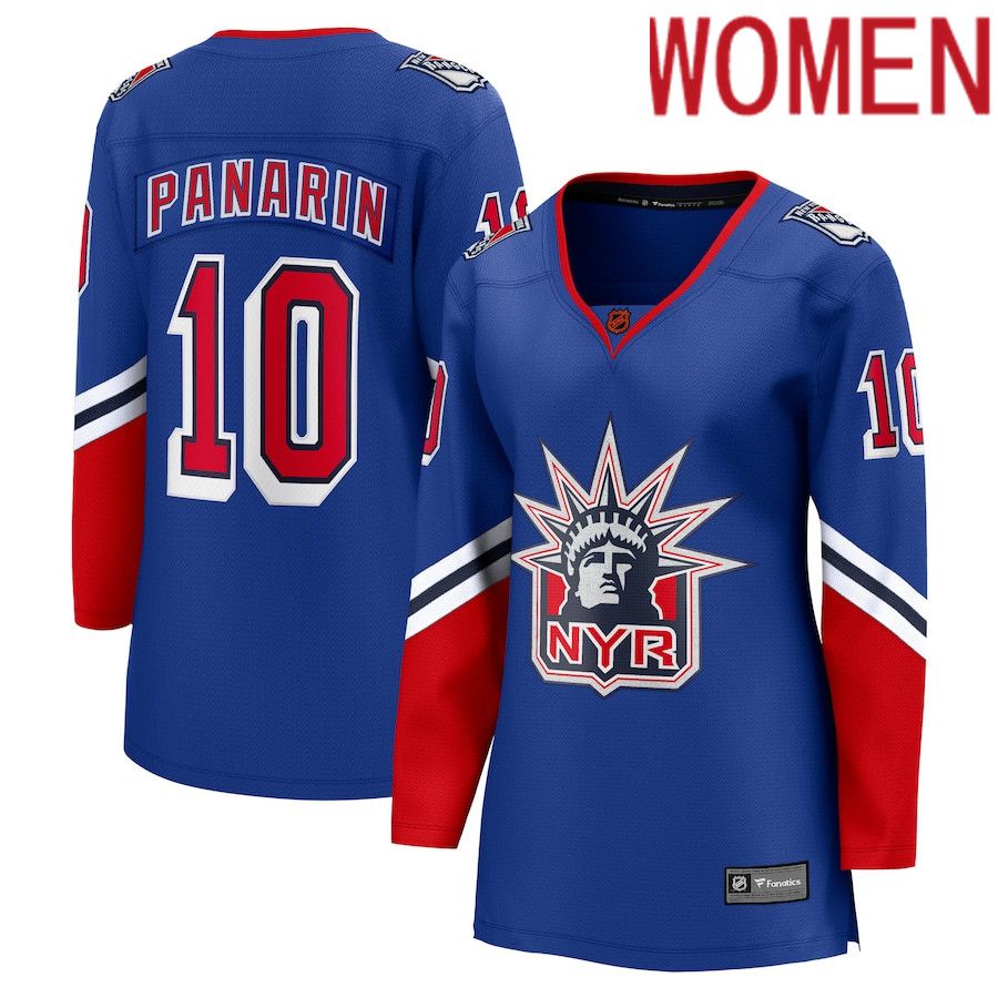 Women New York Rangers 10 Artemi Panarin Fanatics Branded Royal Special Edition Breakaway Player NHL Jersey